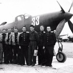 Soviet marine airplane and the crew, 1949, USSR.